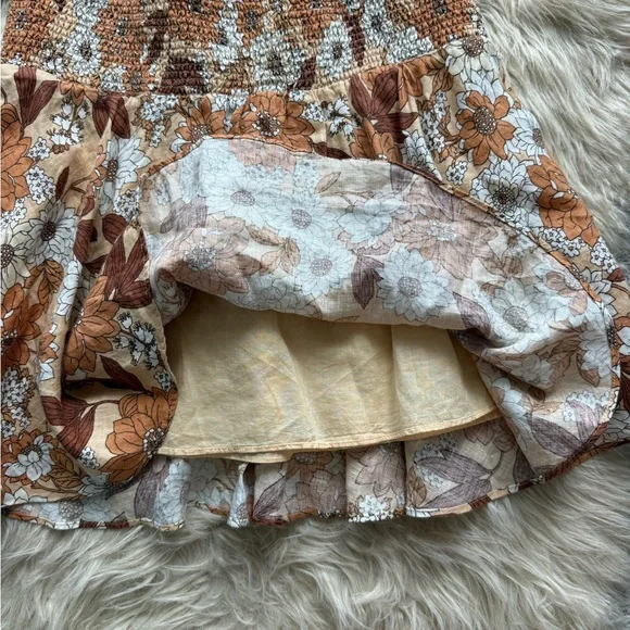 NWOT J. Crew Linen Floral Smocked Skirt - Picture 4 of 10